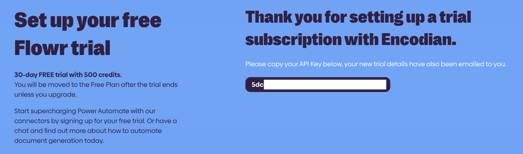 Flowr Free Trial API Key - redacted