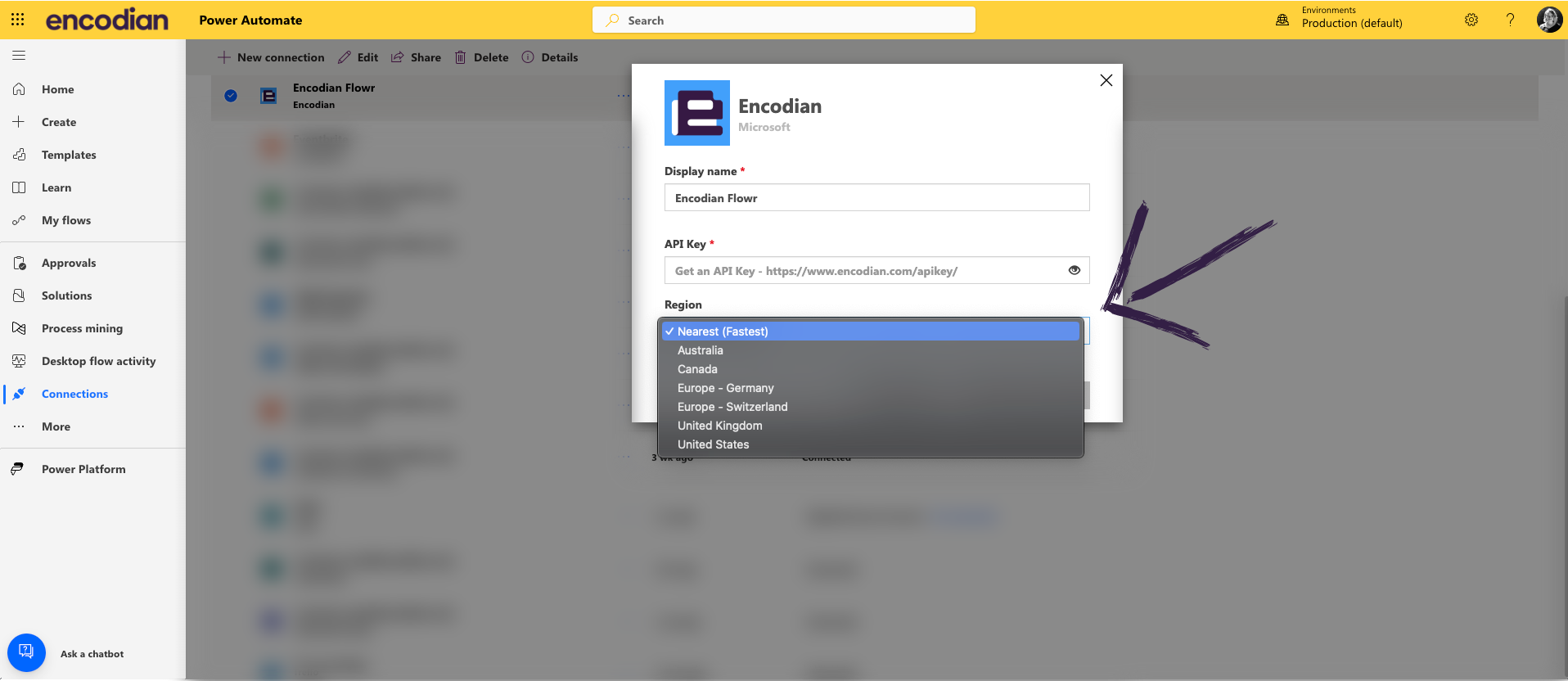 New Action - Data residency - how-to - region