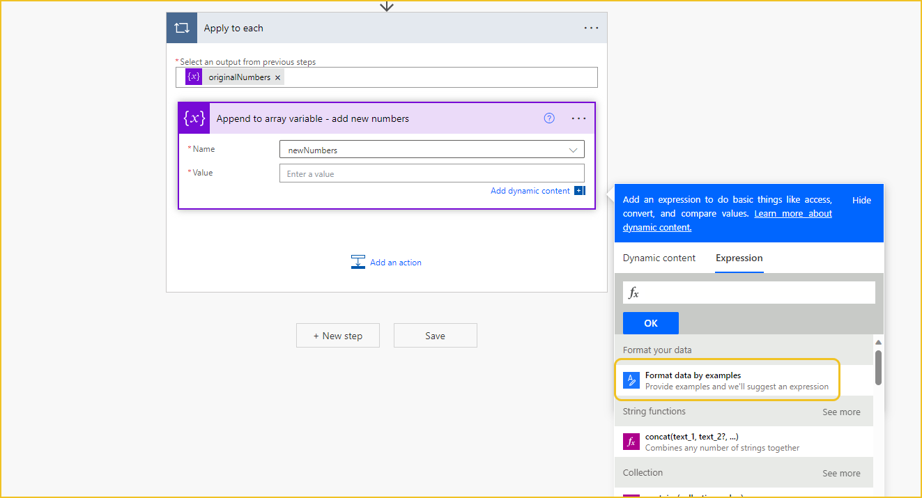 how to find format data by examples