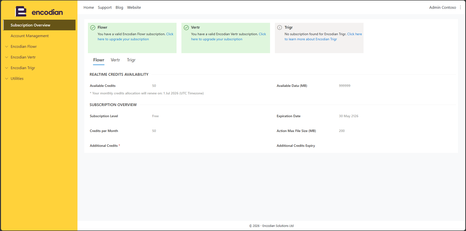 Encodian Account Portal