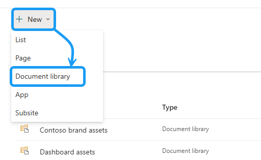 Add new document library